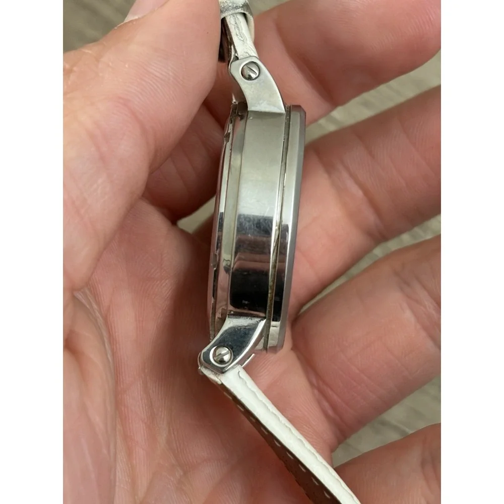 Fossil Original Boyfriend ES3811‎ Women 38mm White Dial Date Watch Needs Battery